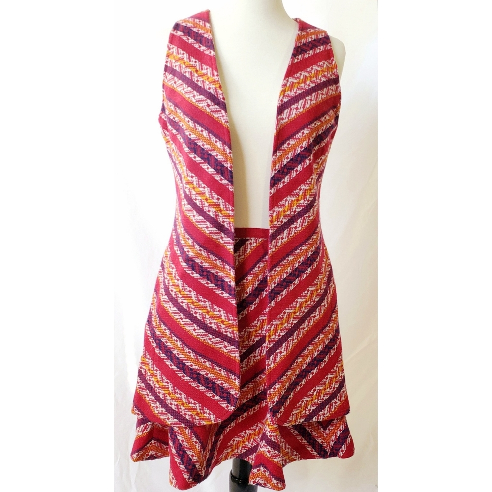 Vintage 90s Mini Skirt & Vest Set Pink